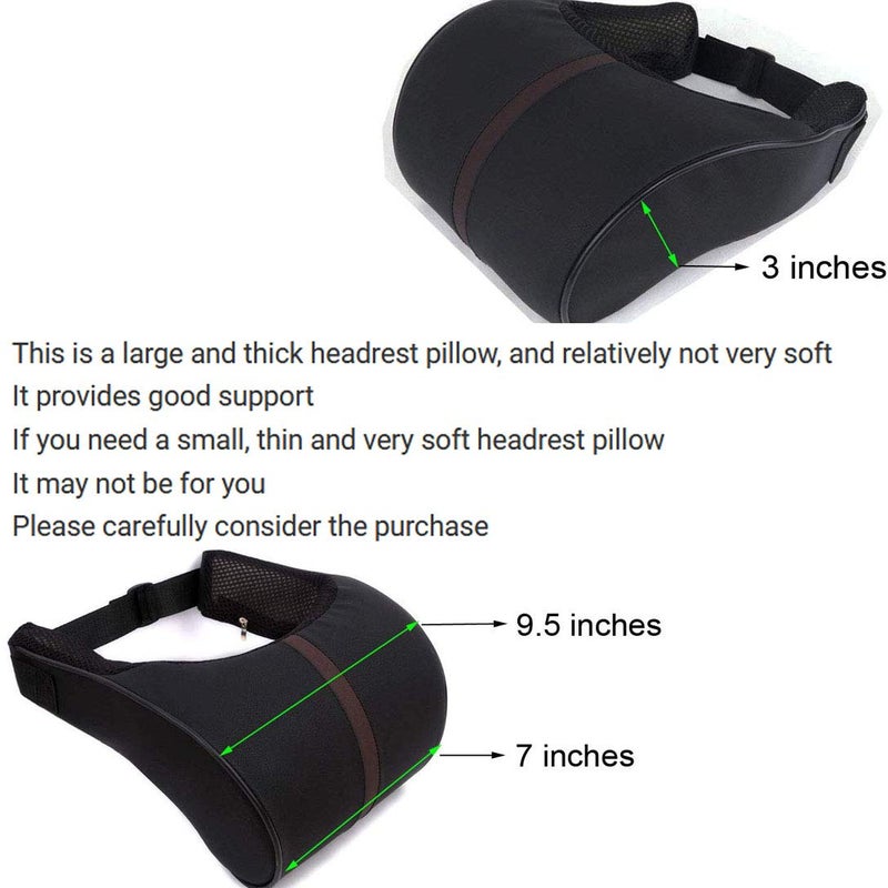 HomDSim Car Seat Neck Support Pillow,PU Soft Leather + Memory Foam,Head Support Pillow Cushion Pad for Driving Headrest Relax,with Adjustable Strap - Image 3